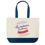 Sac de shopping bleu Factrice Meilleure du Monde