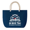 Sac de plage Bleu anse corde Boxe Thai Légende Humour Geek