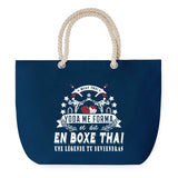 Sac de plage Bleu anse corde Boxe Thai Légende Humour Geek