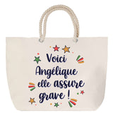 Sac Fête des Mères Mamie Famille Idée Cadeau anniversaire Noël Travail Boulot Métier Départ Retraite Collègue Femme cabas shopping plage