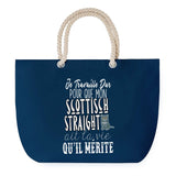 Sac de plage Bleu anse corde Scottisch Straight Travailler Dur pour mon Chat