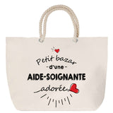 Sac Fête des Mères Mamie Famille Idée Cadeau anniversaire Noël Travail Boulot Métier Départ Retraite Collègue Femme cabas shopping plage