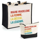 Cabas femme sac plage ou shopping tote bag pochette trousse Idée cadeau original pour anniversaire Noël travail départ retraite collègue famille fete des mères maman mamie