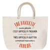 Sac Fête des Mères Mamie Famille Idée Cadeau anniversaire Noël Travail Boulot Métier Départ Retraite Collègue Femme cabas shopping plage
