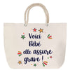 Sac Fête des Mères Mamie Famille Idée Cadeau anniversaire Noël Travail Boulot Métier Départ Retraite Collègue Femme cabas shopping plage
