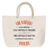 Sac Fête des Mères Mamie Famille Idée Cadeau anniversaire Noël Travail Boulot Métier Départ Retraite Collègue Femme cabas shopping plage