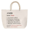 Sac Fête des Mères Mamie Famille Idée Cadeau anniversaire Noël Travail Boulot Métier Départ Retraite Collègue Femme cabas shopping plage