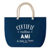 Sac de plage Bleu anse corde Certifié meilleur Ami