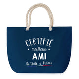 Sac de plage Bleu anse corde Certifié meilleur Ami