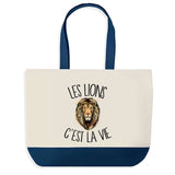 Sac de shopping bleu Lion c'est la Vie
