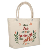 Sac Fête des Mères Mamie Famille Idée Cadeau anniversaire Noël Travail Boulot Métier Départ Retraite Collègue Femme cabas shopping plage