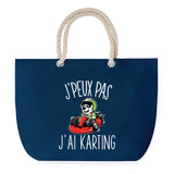 Sac de plage Bleu anse corde J'peux Pas Karting