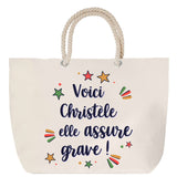 Sac Fête des Mères Mamie Famille Idée Cadeau anniversaire Noël Travail Boulot Métier Départ Retraite Collègue Femme cabas shopping plage