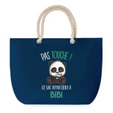 Sac de Plage Bleu avec Anse Corde Bichette Pas Touche Panda