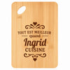 Planche bambou gravée personnalisée femme idée cadeau Fête des Mères apéro 30×20 prénom cuisine plateau fromage anniversaire noel maman mamie