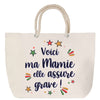 Sac Fête des Mères Mamie Famille Idée Cadeau anniversaire Noël Travail Boulot Métier Départ Retraite Collègue Femme cabas shopping plage