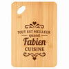 Planche bambou gravée personnalisée homme idée cadeau Fête des Pères apéro 30×20 prénom cuisine plateau fromage anniversaire noel papa papi 