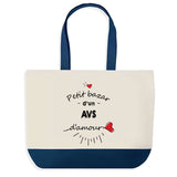 Sac de shopping bleu Bazar d'un AVS d'amour