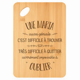 Planche bambou gravée personnalisée femme idée cadeau Fête des Mères apéro 30×20 prénom cuisine plateau fromage anniversaire noel maman mamie