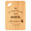 Planche bambou gravée personnalisée homme idée cadeau Fête des Pères apéro 30×20 prénom cuisine plateau fromage anniversaire noel papa papi 