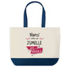 Sac de shopping bleu Merci Jumelle Géniale