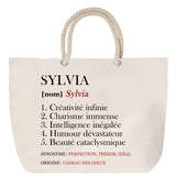 Sac Fête des Mères Mamie Famille Idée Cadeau anniversaire Noël Travail Boulot Métier Départ Retraite Collègue Femme cabas shopping plage