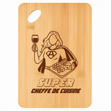 Planche bambou gravée personnalisée femme idée cadeau Fête des Mères apéro 30×20 prénom cuisine plateau fromage anniversaire noel maman mamie