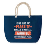 Sac de plage Bleu anse corde Muriel Parfaite