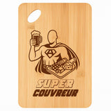 Planche bambou gravée personnalisée homme idée cadeau Fête des Pères apéro 30×20 prénom cuisine plateau fromage anniversaire noel papa papi 