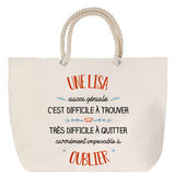 Sac Fête des Mères Mamie Famille Idée Cadeau anniversaire Noël Travail Boulot Métier Départ Retraite Collègue Femme cabas shopping plage