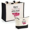 Cabas femme sac plage ou shopping tote bag pochette trousse Idée cadeau original pour anniversaire Noël travail départ retraite collègue famille fete des mères maman mamie