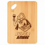 Planche bambou gravée personnalisée femme idée cadeau Fête des Mères apéro 30×20 prénom cuisine plateau fromage anniversaire noel maman mamie
