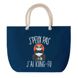 Sac de plage Bleu anse corde J'peux Pas Kung-Fu