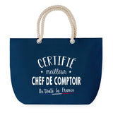 Sac de plage Bleu anse corde Certifié meilleur Chef de Comptoir