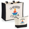 Cabas homme ou femme sac plage ou shopping tote bag pochette trousse Idée cadeau original pour anniversaire Noël travail départ retraite collègue famille fete des mères fetes des pères papa maman mamie papi