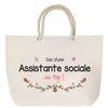 Sac Fête des Mères Mamie Famille Idée Cadeau anniversaire Noël Travail Boulot Métier Départ Retraite Collègue Femme cabas shopping plage