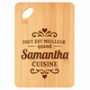 Planche bambou gravée personnalisée femme idée cadeau Fête des Mères apéro 30×20 prénom cuisine plateau fromage anniversaire noel maman mamie