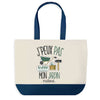 Sac de shopping bleu J'peux pas Jardin
