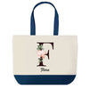 Sac de shopping bleu Flora Lettre Fleur