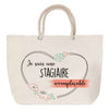 Sac Fête des Mères Mamie Famille Idée Cadeau anniversaire Noël Travail Boulot Métier Départ Retraite Collègue Femme cabas shopping plage