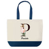 Sac de shopping bleu Paulette Lettre Fleur