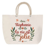 Sac Fête des Mères Mamie Famille Idée Cadeau anniversaire Noël Travail Boulot Métier Départ Retraite Collègue Femme cabas shopping plage