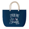 Sac de plage Bleu anse corde J'peux Pas Scrabble