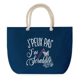 Sac de plage Bleu anse corde J'peux Pas Scrabble