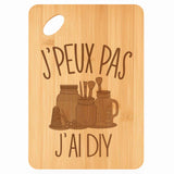 Planche bambou gravée personnalisée femme homme idée cadeau Fête des Mères Fête des Pères apéro papa maman prénom cuisine plateau fromage