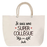Sac Fête des Mères Mamie Famille Idée Cadeau anniversaire Noël Travail Boulot Métier Départ Retraite Collègue Femme cabas shopping plage