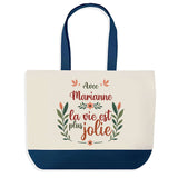 Sac Fête des Mères Mamie Famille Idée Cadeau anniversaire Noël Travail Boulot Métier Départ Retraite Collègue Femme cabas shopping plage