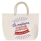 Sac Fête des Mères Mamie Famille Idée Cadeau anniversaire Noël Travail Boulot Métier Départ Retraite Collègue Femme cabas shopping plage