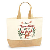 Sac Jute Fête des Mères Fêtes des Pères Mamie Papi Famille Idée Cadeau anniversaire Noël Travail Boulot Métier Départ Retraite Collègue Femme Homme