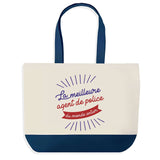Sac de shopping bleu Agent de Police Meilleure du Monde